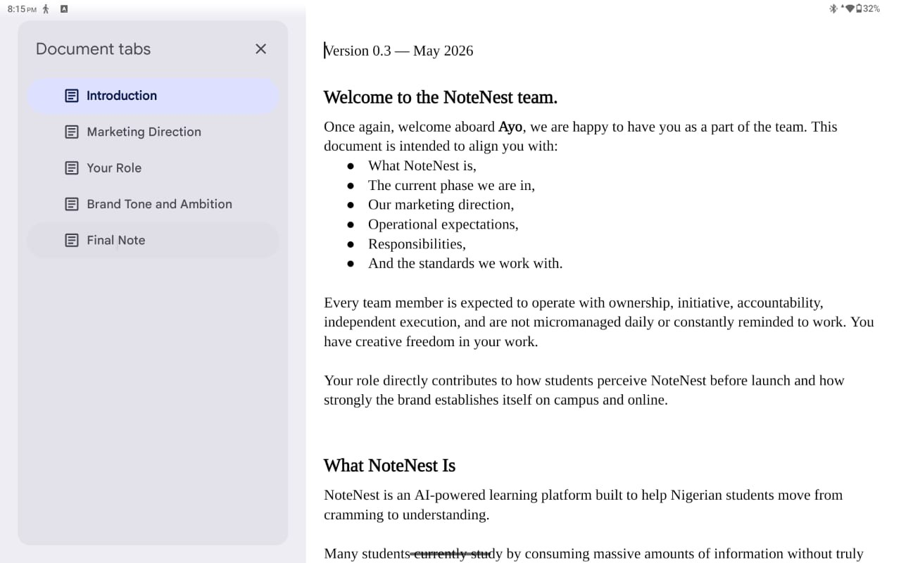 NoteNest marketing onboarding and brand alignment documentation