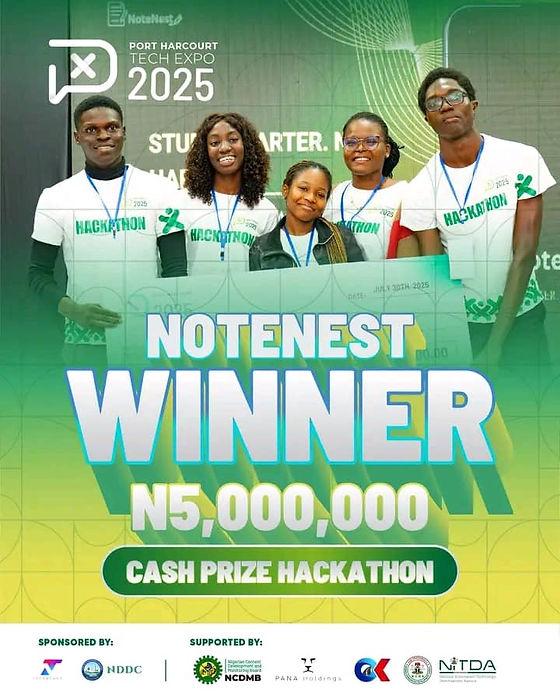 NoteNest team with the PH Tech Expo hackathon winner award