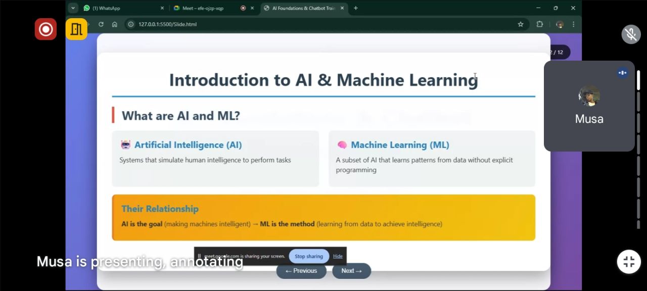 Live online session from the RAIN AI and machine learning program